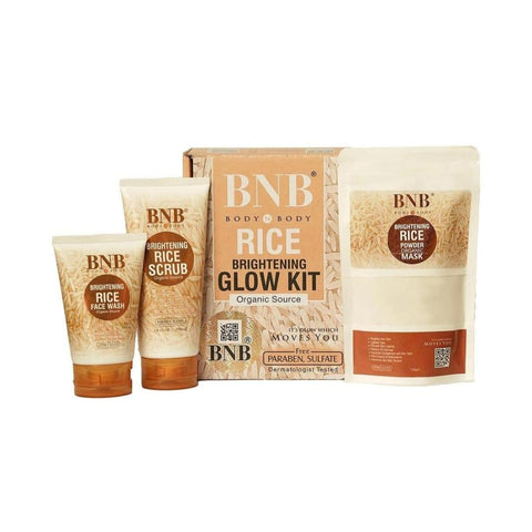 Skin Brightening Rice Facial Kit - Whitening and Exfoliating Set of 3