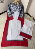 Trendy Women's Stitched Printed Swiss Lawn Shirt and Trouser Set - 2 Pcs