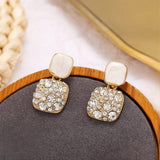 Fashion Rhinestone Square Earrings For Women