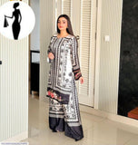 2 Pcs Women's Stitched Swiss Lawn Printed Co-Ord Set