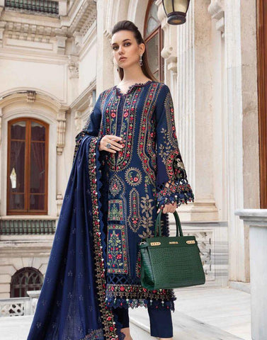 3 Pcs Women's Unstitched Embroidered Suit