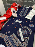 3 Pcs Women's Unstitched Embroidered Suit