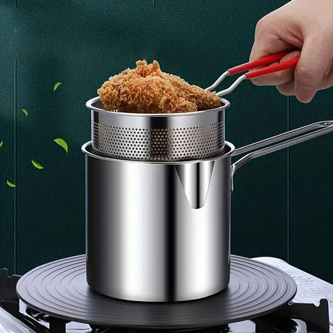 Stainless Steel Strainer Pot - 1 Pc, Easy to Clean Fries Strainer