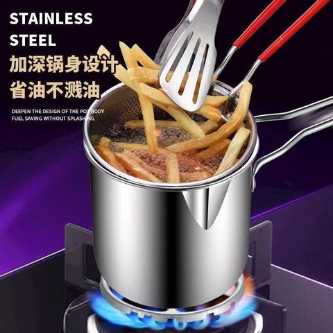 Stainless Steel Strainer Pot - 1 Pc, Easy to Clean Fries Strainer