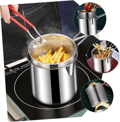 Stainless Steel Strainer Pot - 1 Pc, Easy to Clean Fries Strainer
