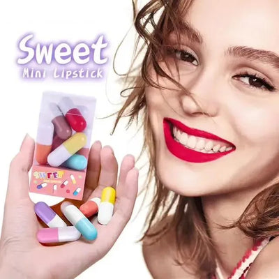Mini Capsule Velvety Cute Lipstick, High Pigmented, 6 Pcs In Multicolors