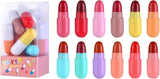 Mini Capsule Velvety Cute Lipstick, High Pigmented, 6 Pcs In Multicolors
