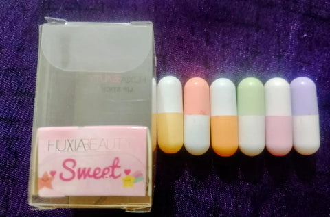 Mini Capsule Velvety Cute Lipstick, High Pigmented, 6 Pcs In Multicolors