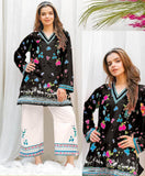 2 Pcs Women's Stitched Swiss Lawn Digital Print Shirt And Trouser