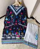 2 Pcs Women's Stitched Swiss Lawn Digital Print Shirt And Trouser