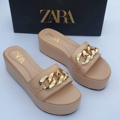 Women's Casual Synthetic Leather Wedge Heels - 1 Pcs - Beige